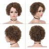 Quantum Love Deep Curly None Lace Front Human Hair Wigs Deep Wave Curly Side Part Wig Short Bob Pixie Cut Brazilian Remy Human Hair Wigs for Women