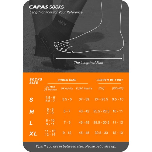 CAPAS 2mm Neoprene Socks, Beach Volleyball Sand Proof Socks, Wetsuit Diving Socks Keep Warm for Men Women