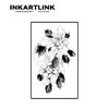 INKARTLINK Temporary Tattoos, Semi Permanent Tattoo Adult Art Design Waterproof Temp Tattoo Party Favors Tattoo Stickers Realistic Look, No Adhesive, Lasts 1-2 Weeks Black (Art Flower)