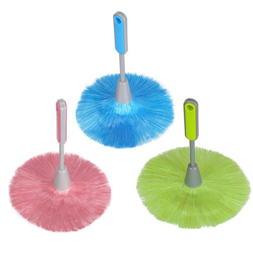 WOVTE 3 Pack Fluffy Microfiber Delicate Kitchen Duster Laptop Keyboard Brush Computer Screen Cleaner Tool Mini Dusting Wand (Blue, Green, Pink)