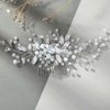 Latious Rhinestones Bride Wedding Hair Comb Silver Opal Crystal Bridal Hair Pieces Vintage Hair Clip Hair Accessories for Women and Girls