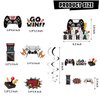 KimaruLZ Gamer Birthday Party Decorations - 174Pcs Black and White Video Game Gaming Party Supplies For Boys Birthday - Backdrop, Table Cover, Hanging Swirls, Cupcake Cake Topper, Balloons, Stickers