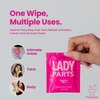 Lady Parts Feminine Wipes - Flushable Wet Wipe for Women - pH Optimized for Privates, Body, Booty, & Face - Good for Travel & Intimate Areas - Stay Fresh & Clean - 20 Wipes