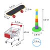 Wontee Bird Toys Mini Shopping Cart Skateboard Ring Toy for Playing and Training of Budgies Cockatiels Caique Quaker Parrot Conures (3 Pack)