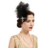 SWEETV 1920s Headpiece Crystal Rhinestone Hair Band, Roaring 20s Great Gatsby Black Feather Flapper Headband