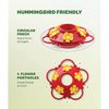 Hummingbird Feeder 10 oz [Set of 2] Plastic Hummingbird Feeders for Outdoors, with Built-in Ant Guard - Circular Perch with 5 Feeding Ports - Wide Mouth for Easy Filling/2 Part Base for Easy Cleaning