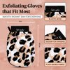Kitsch Deep Exfoliating Glove, Eco Friendly Exfoliating Body Scrubber, Dead Skin Remover & Body Scrubber Exfoliator, Body Scrub Mitt for Skin Cell Renewal, Body Exfoliating Gloves for Shower, Leopard