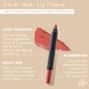 Glo Skin Beauty Suede Matte Lip Crayon (Monogram) - Longwearing Formula Stays On All Day, With Conditioning Shea Butter + Mango Seed Oil for a Velvety Smooth Finish