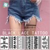 Sttiafay Black Lace Temporary Tattoo Thigh Arm Fake Tattoo Art Stickers Lace Body Transfer Tattoo Waterproof Sexy Tattoo Wedding Art Stickers for Festival Beach Party (Black)