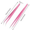 Aoshang 2PCS Stainless Steel Straight and Curved Tip Tweezers Nippers for Eyelash Extensions and Nail Art Sticker Rhinestone Eyelash Picker Acrylic Gel Nail DIY Art