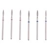 MZCMSL Flame Shape Diamond Cuticle Nail Drill Bit Set, 6pcs Pro Manicure Drill Bits for Nail Prep, 3/32 Shank efile Bit(Fine+Medium)