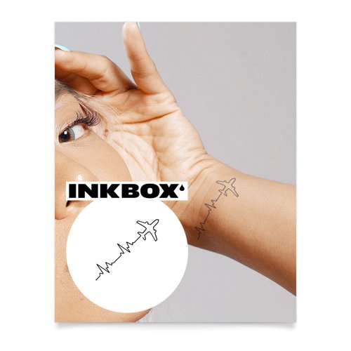 Inkbox Temporary Tattoos, Semi-Permanent Tattoo, One Premium Easy Long Lasting, Water-Resistant Temp Tattoo with For Now Ink - Lasts 1-2 Weeks, Volare, 2 x 2 in