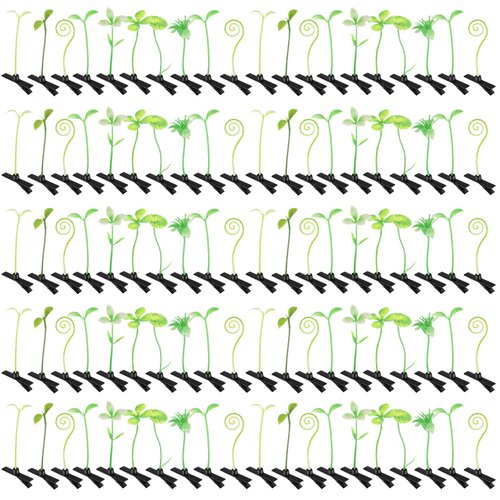 Tigeen 100 Pieces Bean Sprout Hair Clip Funny Plant Hairpins Little Grass Sprout Clips Flower Butterfly Mushroom Hair Accessories Barrettes Headwear for Women Girls Party