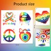 Qpout 48 PCS Glitter Pride Tattoos Rainbow Temporary Tattoos Shining Waterproof Pride Flag Tattoo Stickers for Women Men Rainbow Party Favors LGBT Pride Equality Parades and Celebrations