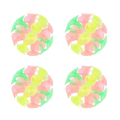 STOBOK Fun Suction Cup Ball: 4Pcs Suction Cup Play Sticky Balls Colorful Ball Toys Novelty Suction Cup Toys for Kids Boys Girls Birthday Party Favors, Indoor Outdoor Tossing Toys Suction Cup Balls