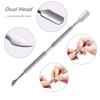 FULINJOY 2PCS Cuticle Pusher and Cutter, Stainless Steel Dual Head Cutter and Trimmer Manicure and Pedicure Tool for Fingernails and Toenails