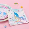 WERNNSAI 50PCS Unicorn Paper Napkins - Unicorn Birthday Party Supplies Disposable Rainbow Dinner Napkins Neon Unicorn Tableware for Kids Girls Princess Fantasy Themed Party