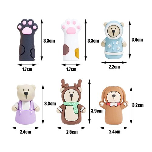 8 Pcs Nipper Protective Sleeves Cute Cat Paw Protective Covers Cute Animal Cuticle Scissors Cover Caps for Nail Nipper Tweezers etc