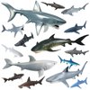 15 Pcs Shark Toys Plastic Assorted Ocean Animal Shark Figurine Realistic Shark Bath Toys Sea Creature Toys Shark Figures Marine Animal Figurines for Kids Birthday Party Favor Cake Topper Cognitive Toy