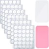 Mudder 900 Pcs 1 Inch Disposable Eyelash Glue Holder and 2 Pcs Reusable Eyelash Pad Stand, Pallet Eyelash Extension Glue Sticker Pads Set for Makeup Tool Supply