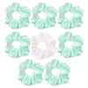 Semato 8 Pcs Satin Scrunchies - Bridesmaid Gifts, Bachelorette Party Favors, Wedding Party Favors (white+mint green)