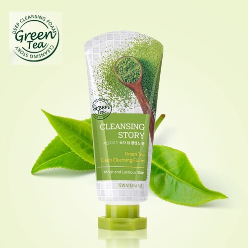 WELCOS KWAILNARA Cleansing Story Natural Facial Deep Foam Cleansing (Green Tea)