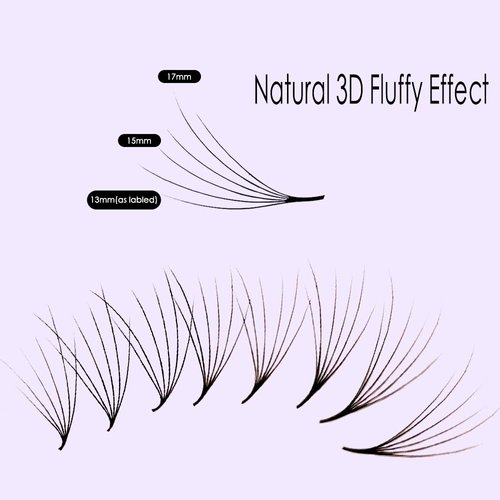 Veritee 1000 fans Camellia Promade Lash Extensions Supplie Fluffy 6D 0.07 Pro Made 8-15mm Lengths for Pre Made Natural Classic Volume and Hybrid Set Premade Lash Fans Eyelash Extensions (D curl, 9mm)