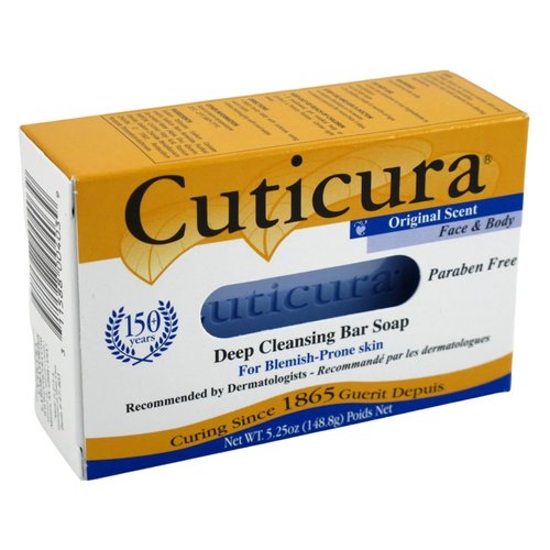 Cuticura Deep Cleansing Face and Body Soap ORIGINAL scent– Deep Cleansing Bar Soap for Blemish-Prone Skin 5.25 oz (Pack of 6)