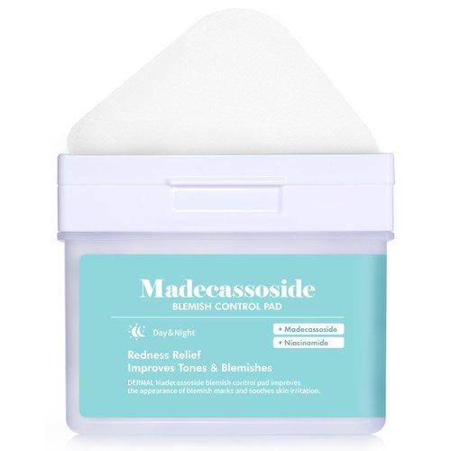 DERMAL Madecassoside Blemish Control Pad - Korean Toner Pad for Blemish & Tone Improvement with Centella Asiatica - Vegan Gauze Tencel Square Pads - High Capacity, 120 Sheets