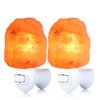 pursalt 2 Pack Himalayan Natural Salt Lamp Night Light Plug in, Certificated 360 Degree Rotatable Wall Plug with Extra 4 Replacement Bulbs for Bathroom Bedroom, Pink Crystal Rock Salt Hand Crafted