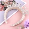 Casoty Pearl Bride Headband, Bachelorette Party Decorations, Bride to Be Headband, Bride Headband Wide Pearl Headband for Bachelorette Party, Bridal Headpiece Bridal Shower Gift