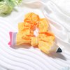 HIFANMM Back To School Hair Ties Yellow Pencil Hair Accessories Stripe Bow Hair Bands Bowknot Cute Rubber Bands for Women Girls Non Slip Ponytail Holders for Student Teacher Outfits Decor 2pcs
