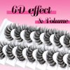 Veleasha Lashes Russian Strip Lashes Eyelashes with Clear Band Looks Like Eyelash Extensions D Curl Lash Strips 10 Pairs Pack (DT01)