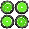 ShareGoo OD 4.64" 1/8 RC Buggy Rubber Tires w/Plastic Wheel Rims 17mm Hex Compatible with Arrma 1/8 Typhon 6S 3S BLX Talion 6S BLX Redcat Team Losi HPI HSP Kyosho MP10 1/8 Off-Road RC Buggy (Green)