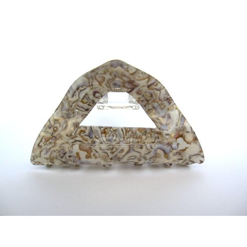 Generic Triangle shaped gray abalone sea shell effect hair claw clamp clip fine thin