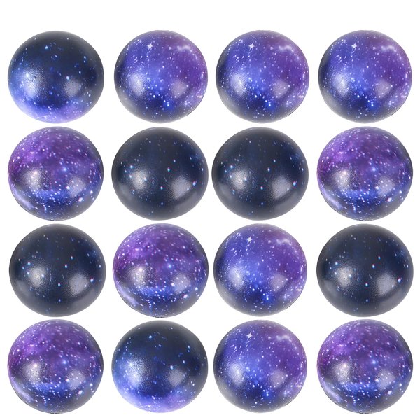 Galaxy Stress Balls for Kids - Pack of 24 Bulk - Squeeze Anxiety Fidget Sensory Balls for Children with Outer Space Theme, Toys for Party Favors and Birthday Party Supplies