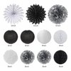 Black White Silver Birthday Party-decorations - 21pcs Boys Men Happy Banner,Paper Streamers Lanterns Honeycomb,Tissue Pom Poms Fan,Adult Supplies Decor 16th 20th 40th 45th 50th 60th Huglony