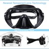Snorkel Diving Mask, Professional Snorkeling Mask Gear, Ultra Clear Lens with Wide View Tempered Glass Goggles,Anti Leakage Scuba Mask, Silicone Swimming Goggles Mask for Adults, 3 Color (Black)