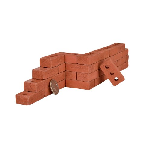 Acacia Grove Mini Red Bricks with Pallet, 1/6 Scale (32 Pack)