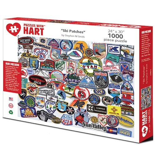 Hart Puzzles Ski Patches 1000 Piece Puzzle, 1 EA