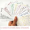 Star Nail Stickers,12 Sheets Nail Star Stickers for Nail Art,3D Nail Art Star Decals,Small Star Stickers for Nails,Colorful Star Nail Stickers for Women Girls,Uñas Con Diseño,Stickers para Uñas……