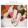 JMEOWIO Gel Nail Stickers Christmas Cute Glitter Semi Cured Gel Nail Strips Wraps UV/LED Nail Supplies Nail Art Design Decoration Accessories