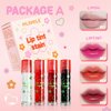 Tiejdhr 4PCS Rolling Ball Lip Oil Set, Long Lasting Hydrating & Moisturizing Lip Gloss Set for Kids Lip care, Transparent Lip Gloss for Dry and Chapped Lips (Set A, 0.16 Oz/Pcs)