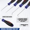 WORKPRO Precision Pick and Hook Set, 4 Piece Pick Tool Set Includes Angled, Straight, and Full Hooks and Picks for Mechanic, Pick Mini Hooks Puller Remover Hand Tools with Storage Bag