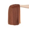 SWACC 12 Inch Short Length Straight Middle Part Hair Wig Synthetic Heat Resistant Wigs for Women with Wig Cap (Dark Copper Red)