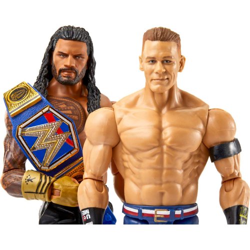 Mattel WWE Roman Reigns vs John Cena Championship Showdown Action Figure 2-Pack with Universal Championship, 6-inch
