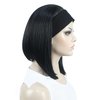 Aimole Short Straight Bob 3/4 Wig with Headband Half Synthetic Wigs Women Hair(Black)