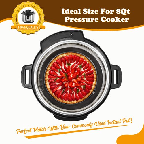 HIWARE 8 Inch Non-stick Springform Pan with Removable Bottom - Leakproof Cheesecake Pan with 50 Pcs Parchment Paper