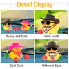 wonuu Car Dashboard Christmas Decorations Rubber Ducks, Christmas Eve Rubber Ducky for Car Ornament Cute Duck with Accessories, Cowboy Hat, Glasses, Necklace (Black)