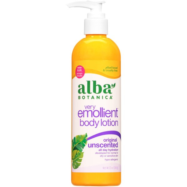 Alba Botanica Very Emollient Body Lotion, Unscented Original, 12 Oz